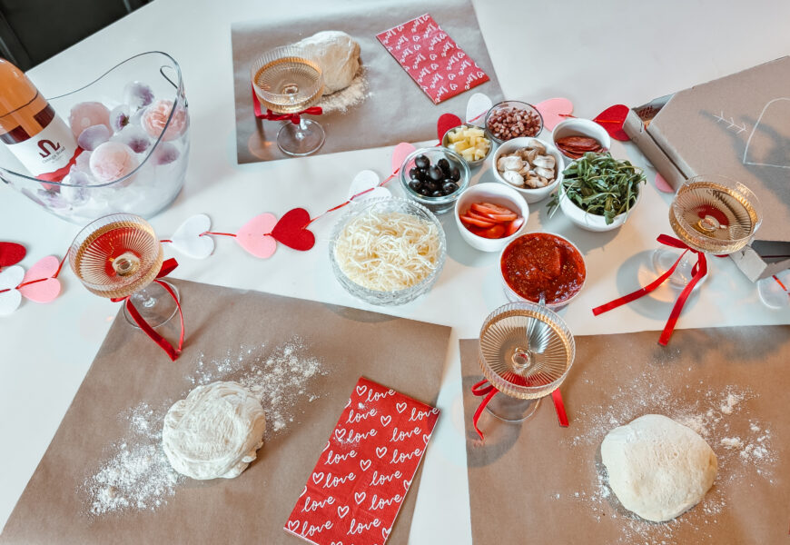 galentines day pizza and rosé party idea